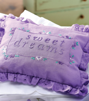 Embroidered Lavender Pillow set