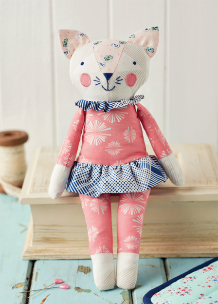 Cat Softie Toy With Sleeping Bag Sewing Pattern